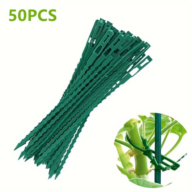50pcs Adjustable Plant Cable Ties - Reusable Garden Support