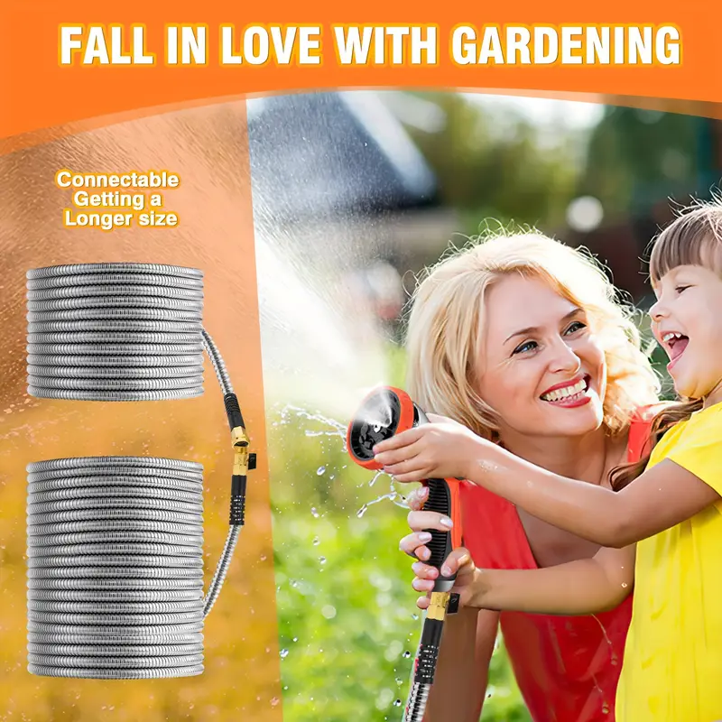 Garden Hose - Stainless Steel 100FT/50FT Kink-Free No-Leak