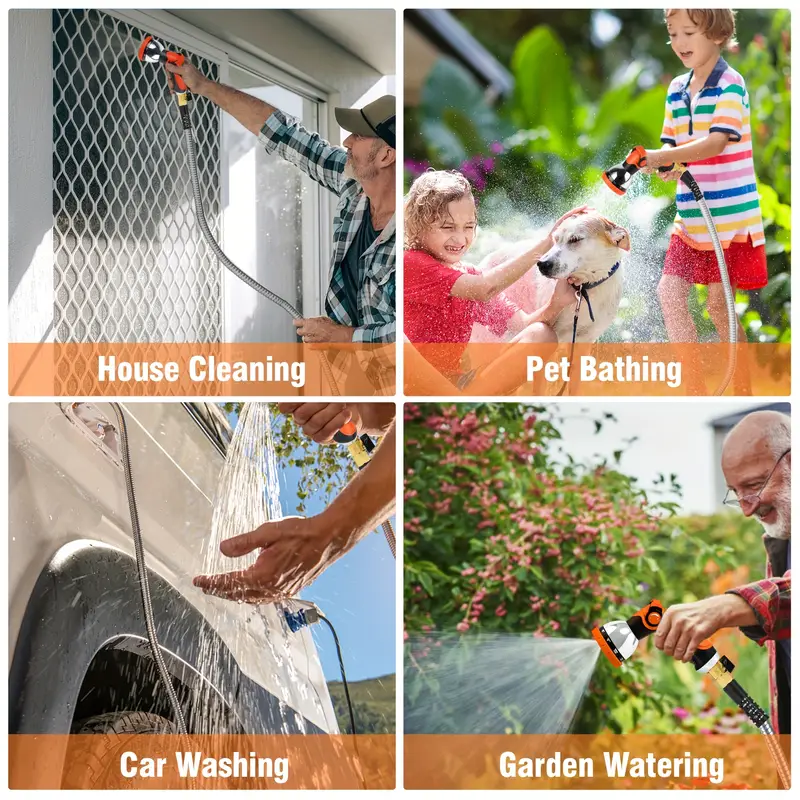Garden Hose - Stainless Steel 100FT/50FT Kink-Free No-Leak