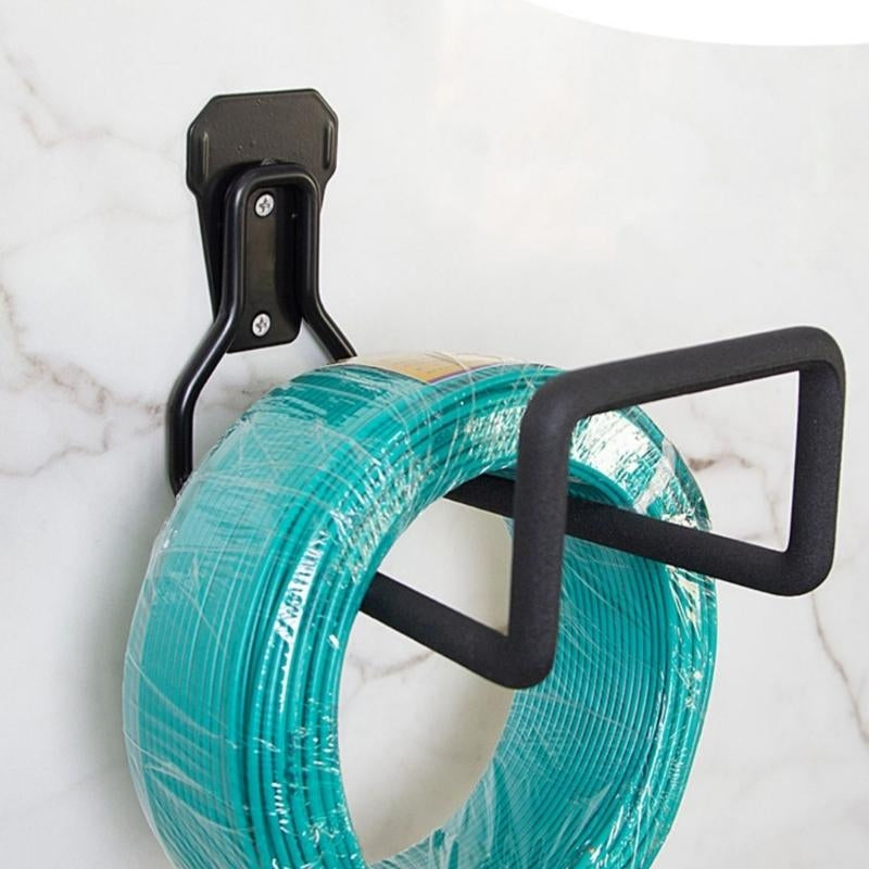 Iron Garden Hose Holder - Wall Mounted Hook Set (2pcs)