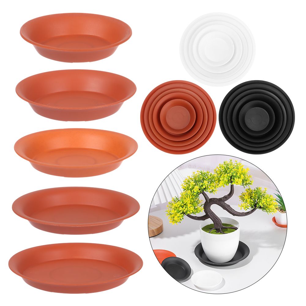 Plant Saucer Trays: 3Pcs Durable Round Drip Trays