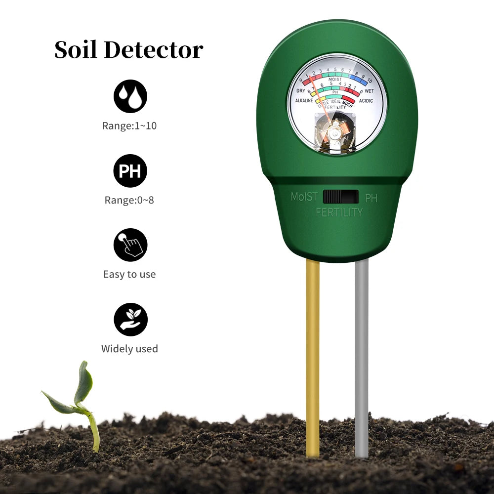 Soil PH Tester Meter 4/5 in 1: Sunlight, Moisture, Temp Tester