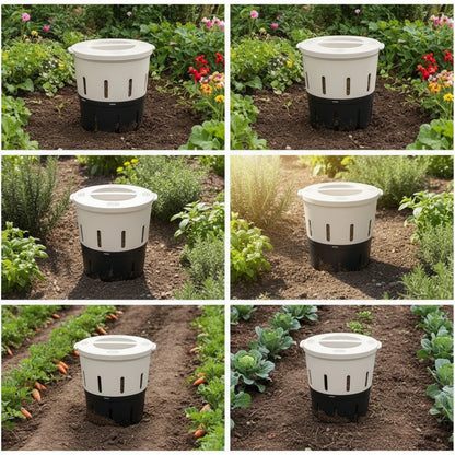 In-Ground Worm Composter Ventilated Worm Composting Bin Subterranean Compost Bin Outdoor Compact for Gardeners, Vegetable Beds