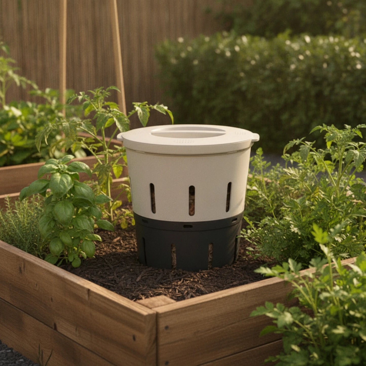 In-Ground Worm Composter Ventilated Worm Composting Bin Subterranean Compost Bin Outdoor Compact for Gardeners, Vegetable Beds
