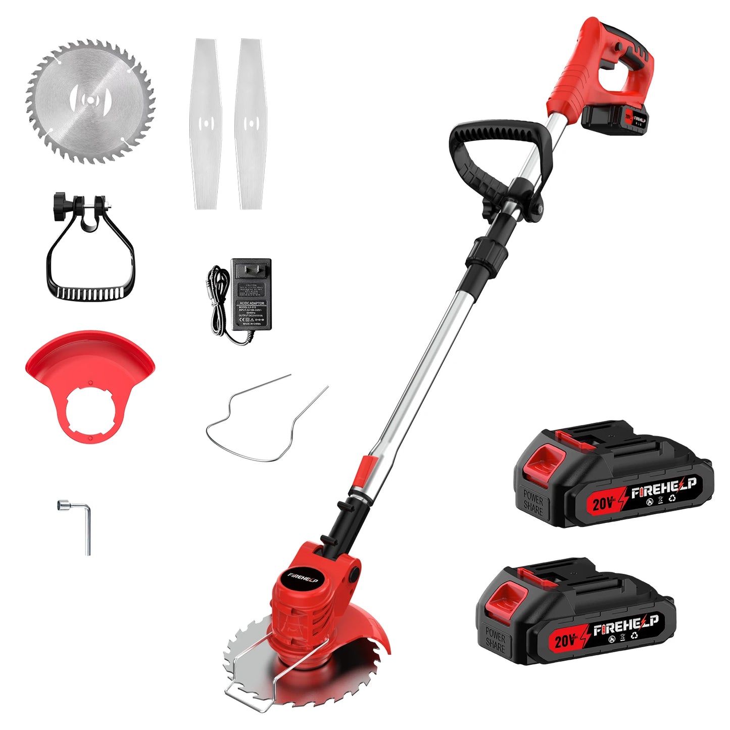 Cordless Electric Lawn Mower & Trimmer - 3 Blades, High-Capacity