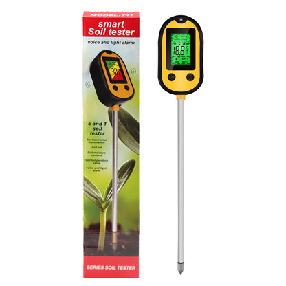 Soil PH Tester Meter 4/5 in 1: Sunlight, Moisture, Temp Tester