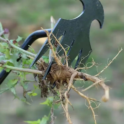 Steel Weed Puller: 4-Teeth Dual Weeder Tool