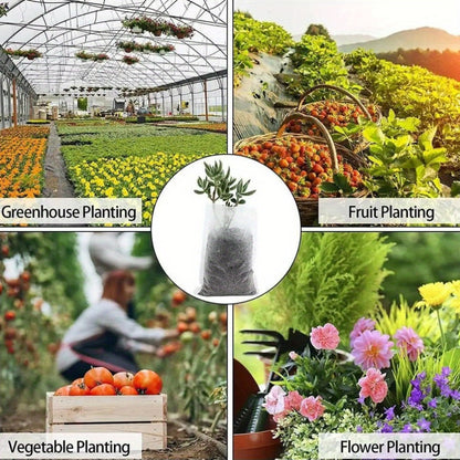Biodegradable Seed Grow Bags 100pcs - Eco-Friendly Nursery GrowBags