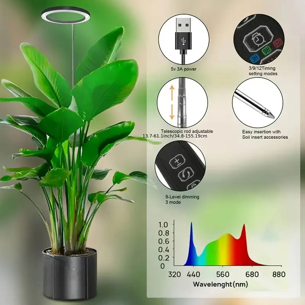 Grow Lights: LED Grow Light Full Spectrum for Indoor Plants, Timer, Adjustable