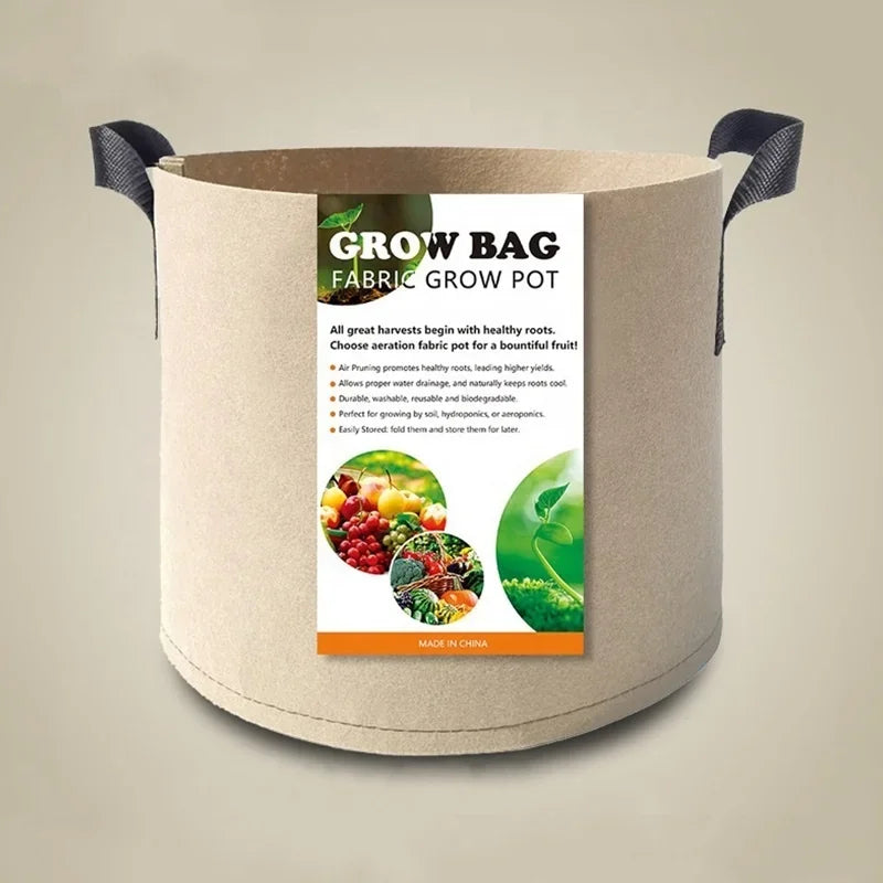 Garden Grow Bags 1-12 Gallon Non-Woven Fabric Pots with Handles