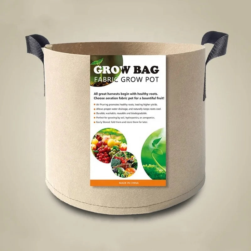 Garden Grow Bags 1-12 Gallon Non-Woven Fabric Pots with Handles