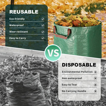 Lawn Bags: Leaf Collection Bag with Lid & Strap - Reusable Yard Essential