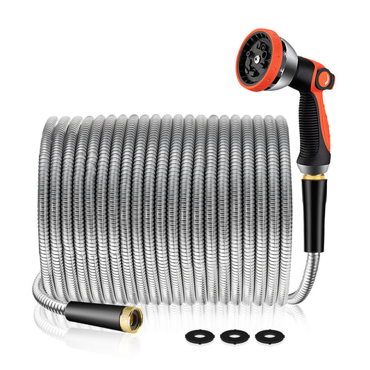 Garden Hose - Stainless Steel 100FT/50FT Kink-Free No-Leak
