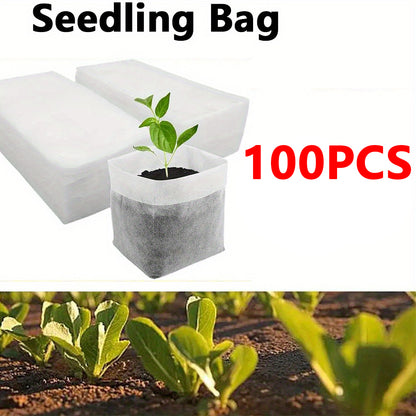 Biodegradable Seed Grow Bags 100pcs - Eco-Friendly Nursery GrowBags