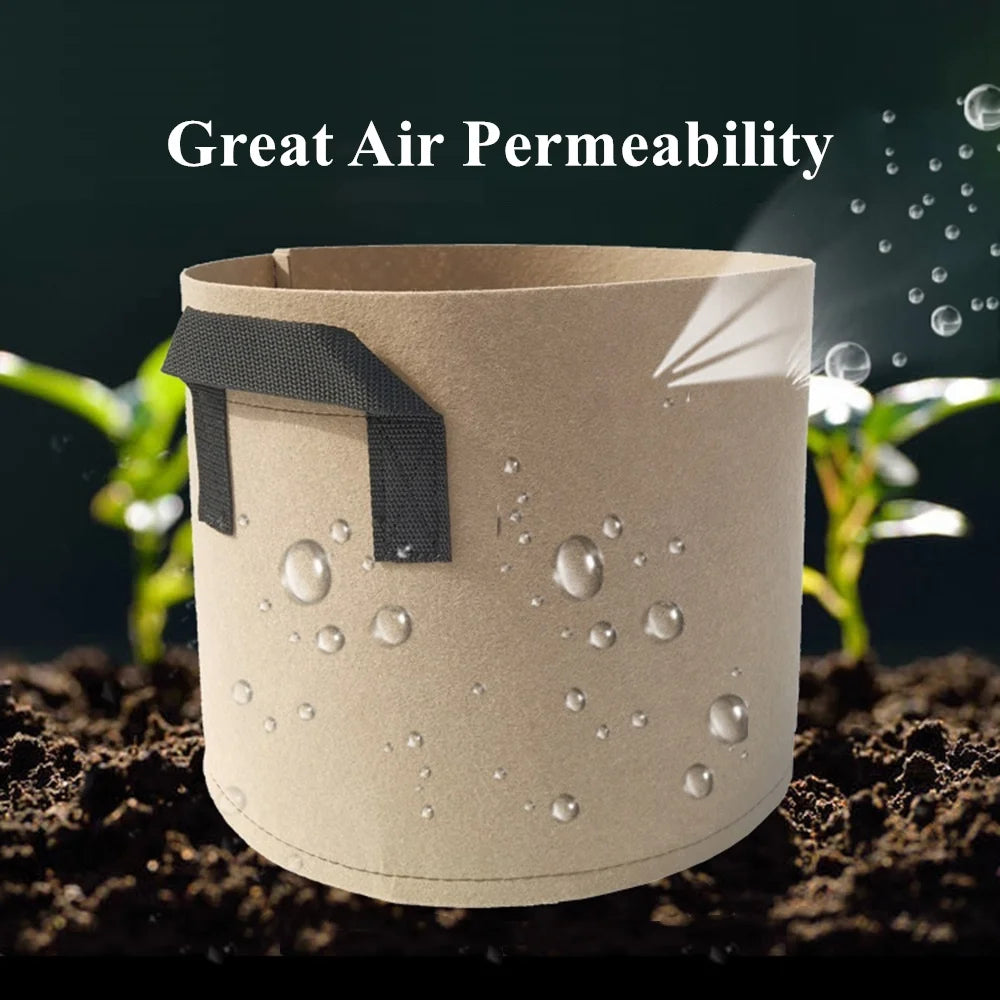 Garden Grow Bags 1-12 Gallon Non-Woven Fabric Pots with Handles