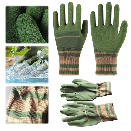Garden Work Glove Nylon Spandex Fluorescent Green Nitrile Micro Foam Flower Garden Safety Labor Gloves for Gardening Planting