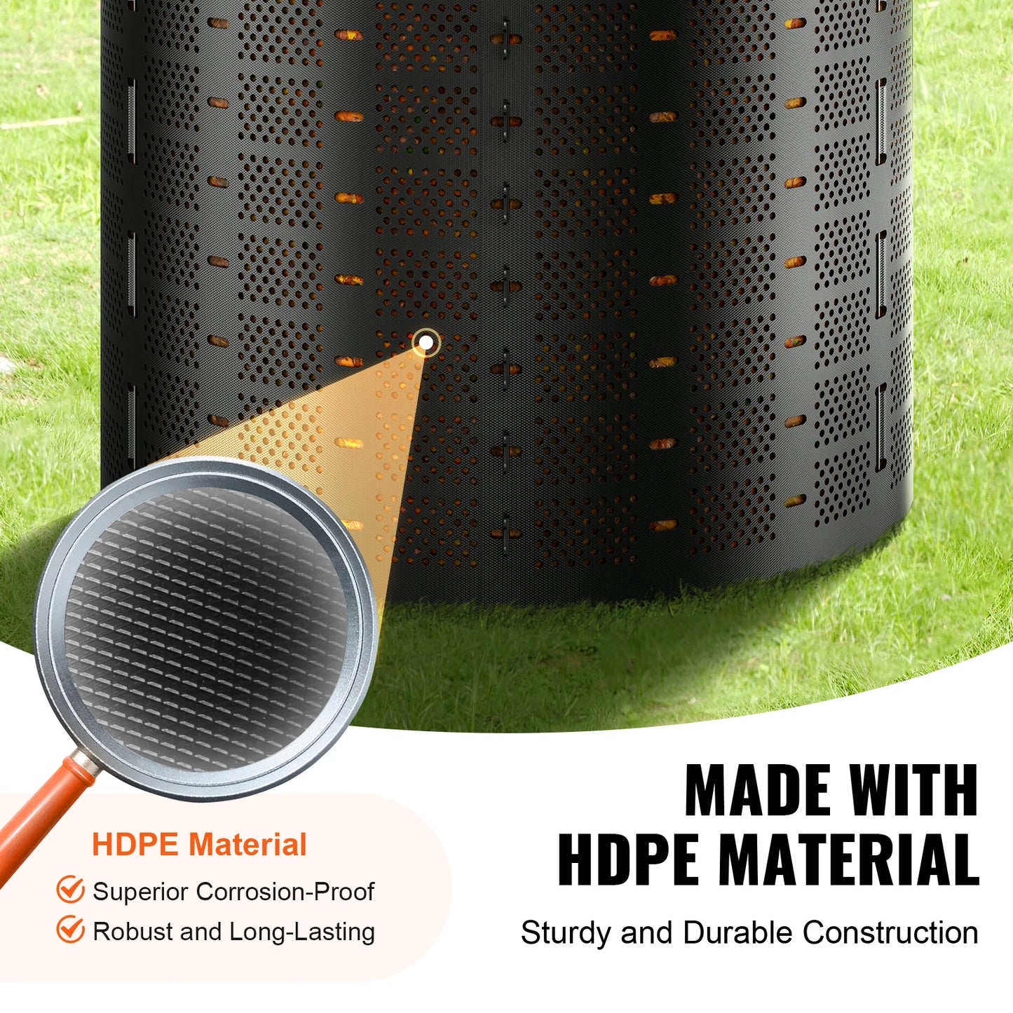 SucceBuy Compost Bin 220Gal Outdoor Expandable Compost Easy to Setup & Large Capacity Composting Bin Fast Creation Fertile Soil