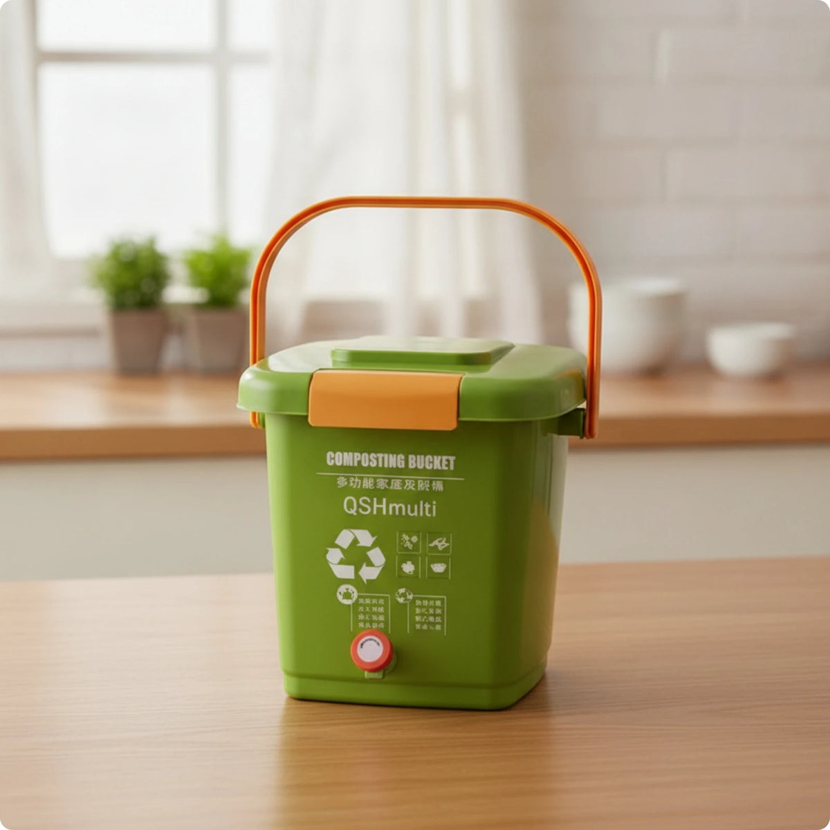 Compost Bin with Lid and Spigot Easy-to-Use Compost Container with Tap Bokashi Fermenter with Spigot Odor-Control for Gardeners