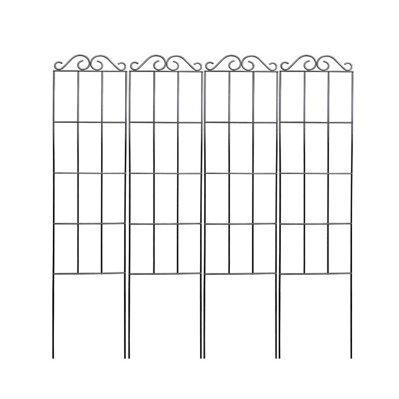 Metal Trellis for Vines - Black Iron Garden Plant Support