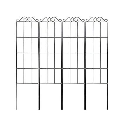 Metal Trellis for Vines - Black Iron Garden Plant Support