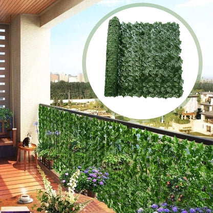 Rail Planter Faux Ivy Leaf Privacy Screen - Garden & Balcony Decor