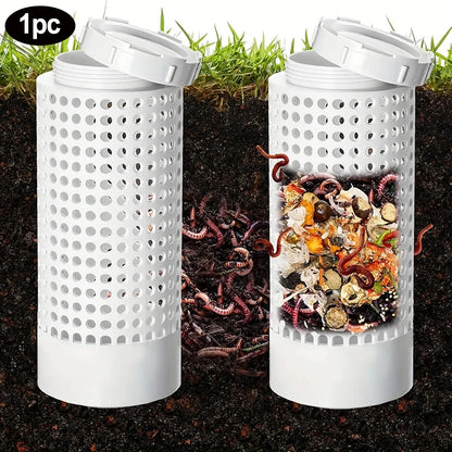 1pc/2pcs Worm Composting Bin For Small Flower Pots And Garden, Space-Saving PVC Worm Tea Composter Tube Garden And Lawn Care