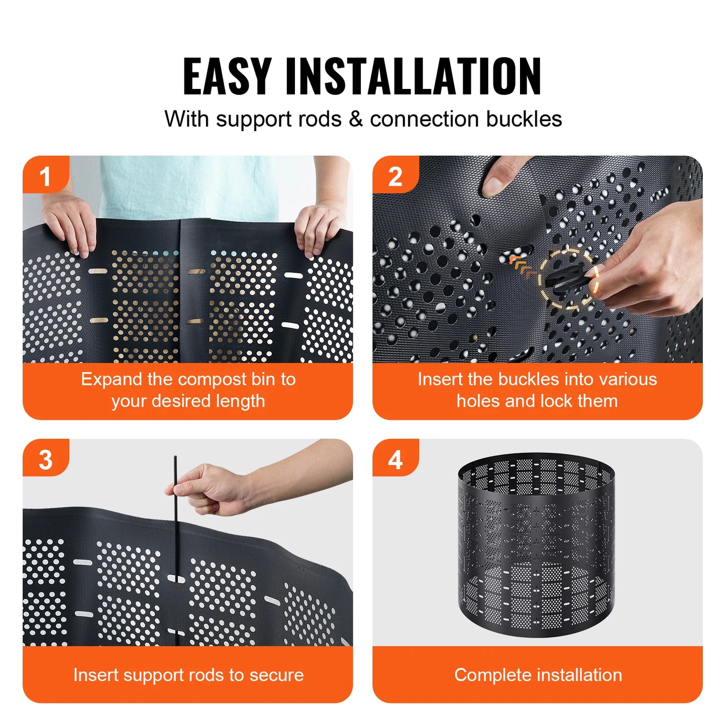 SucceBuy Compost Bin 220Gal Outdoor Expandable Compost Easy to Setup & Large Capacity Composting Bin Fast Creation Fertile Soil