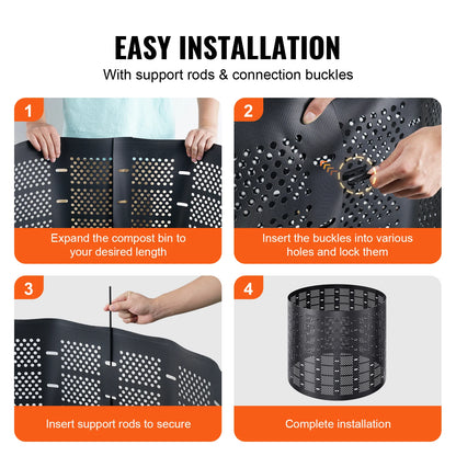 SucceBuy Compost Bin 220Gal Outdoor Expandable Compost Easy to Setup & Large Capacity Composting Bin Fast Creation Fertile Soil