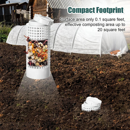 1pc/2pcs Worm Composting Bin For Small Flower Pots And Garden, Space-Saving PVC Worm Tea Composter Tube Garden And Lawn Care