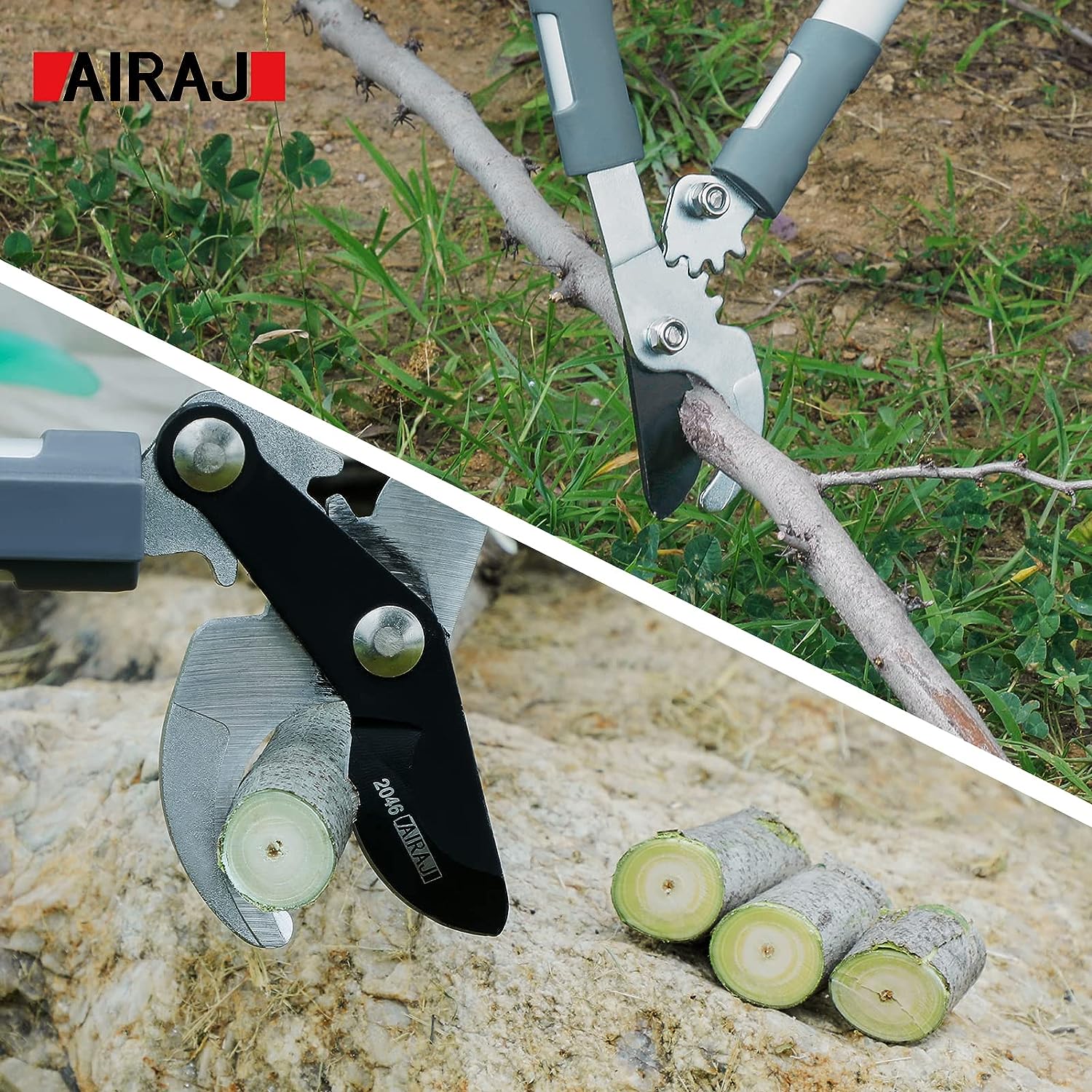 Pruning Shears: AIRAJ Bypass Pruning Shears 45cm, Gear-Operated, SK-5 Steel