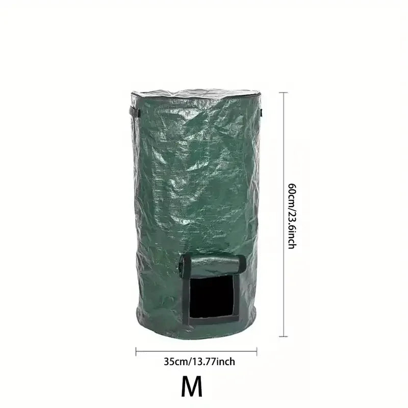 1 Bag Outdoor Compost Box, Reusable Garbage Bag, Self-Made Nutrient Soil Compost Bag, Kitchen Waste Collection Bag, Two-Way Zipp