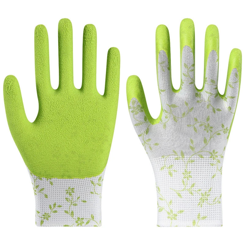 diy gardening gloves Garden Gloves Green Purple Foam Latex for DIY & Landscaping – Cribsteady
