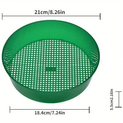 Plastic Soil Sieve Wear Resistant Filter Mesh Efficient Rock Waste Sifting Tool for Balcony Potted Plant Gardening