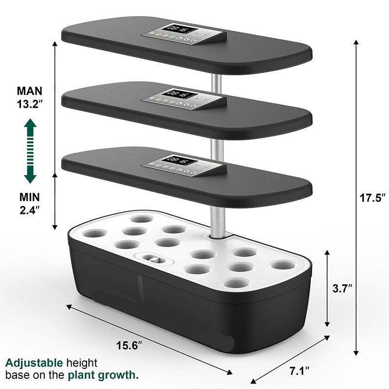 Hydroponic System Kit: 12-Hole Indoor LED Grow Planter