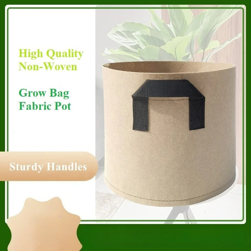Garden Grow Bags 1-12 Gallon Non-Woven Fabric Pots with Handles