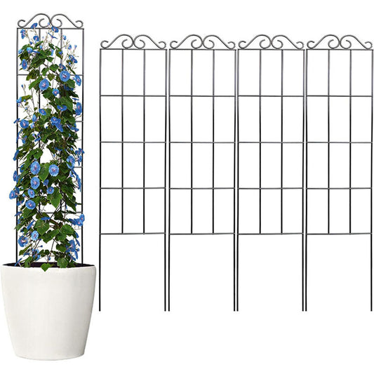 Metal Trellis for Vines - Black Iron Garden Plant Support