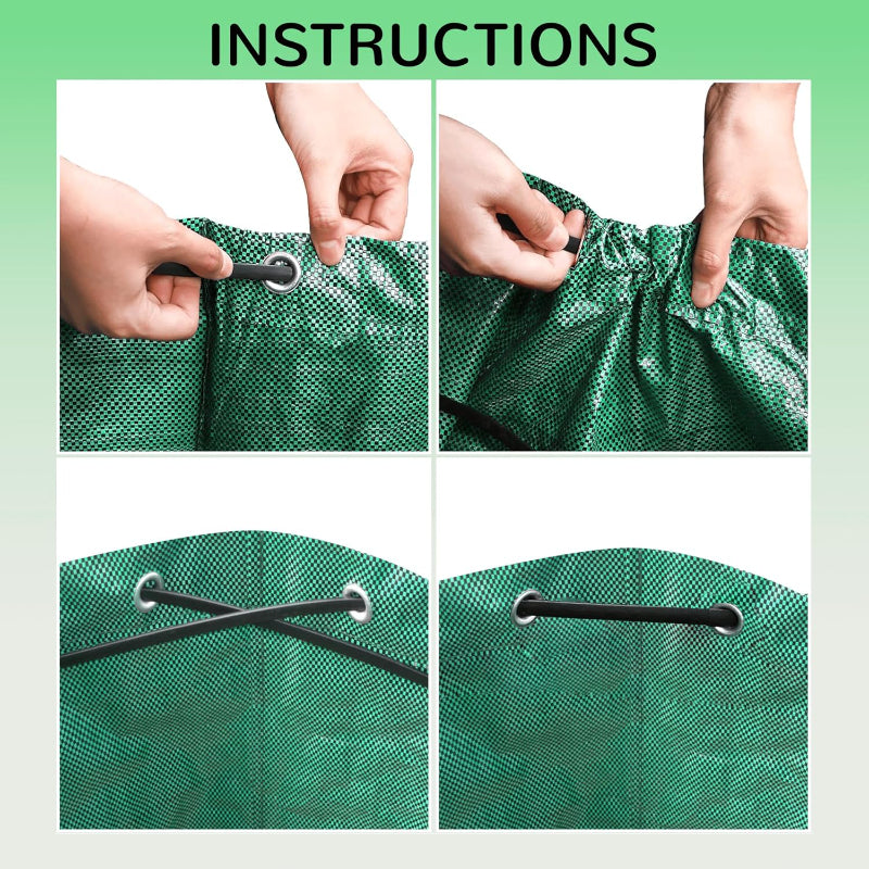 Lawn Bags: Leaf Collection Bag with Lid & Strap - Reusable Yard Essential