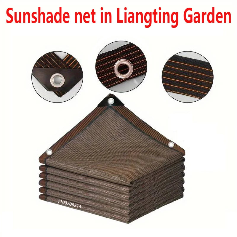 2x2mSunshade net 12 needle coffee sunshade net Home garden succulent UV protection 85-90% Sunshade net Balcony sunshade Car shed