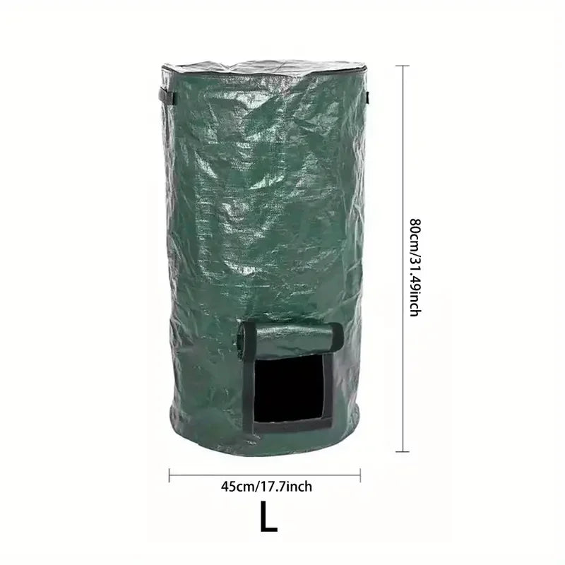 1 Bag Outdoor Compost Box, Reusable Garbage Bag, Self-Made Nutrient Soil Compost Bag, Kitchen Waste Collection Bag, Two-Way Zipp