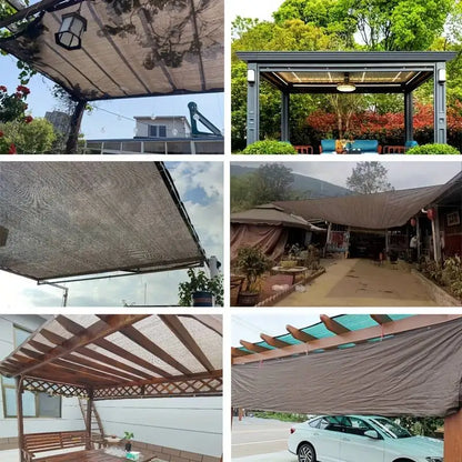 2x2mSunshade net 12 needle coffee sunshade net Home garden succulent UV protection 85-90% Sunshade net Balcony sunshade Car shed