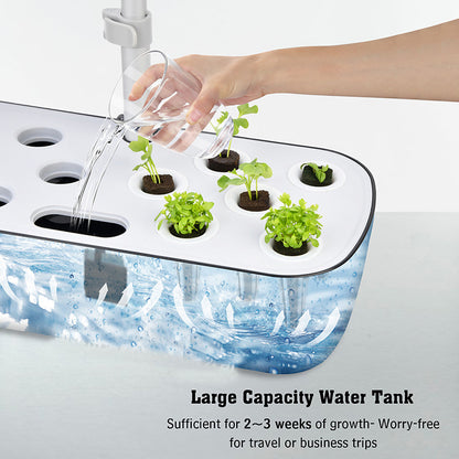 Hydroponic System Kit: 12-Hole Indoor LED Grow Planter