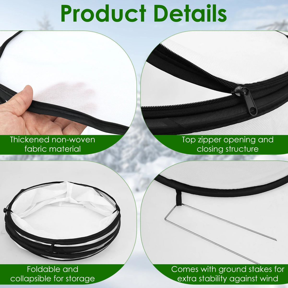 Pop Up Garden Mesh Plant Cover Breathable Plant Frost Cover with Zipper Folding Plant Winter Protector Gardening Accessories