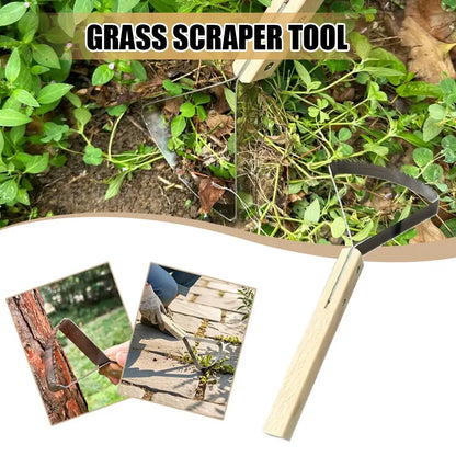 Manual Weeder Triangle Grass Scraper Tool Weeding Hand Tools Gardening Supplies with Wooden Handle for Garden Yard