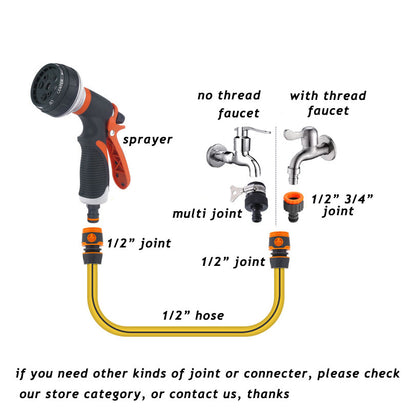 Garden Spray Nozzle: High Pressure 8-Mode Watering Gun