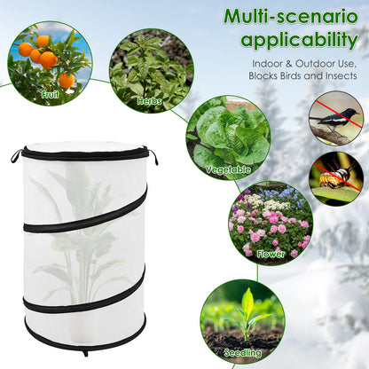 Pop Up Garden Mesh Plant Cover Breathable Plant Frost Cover with Zipper Folding Plant Winter Protector Gardening Accessories