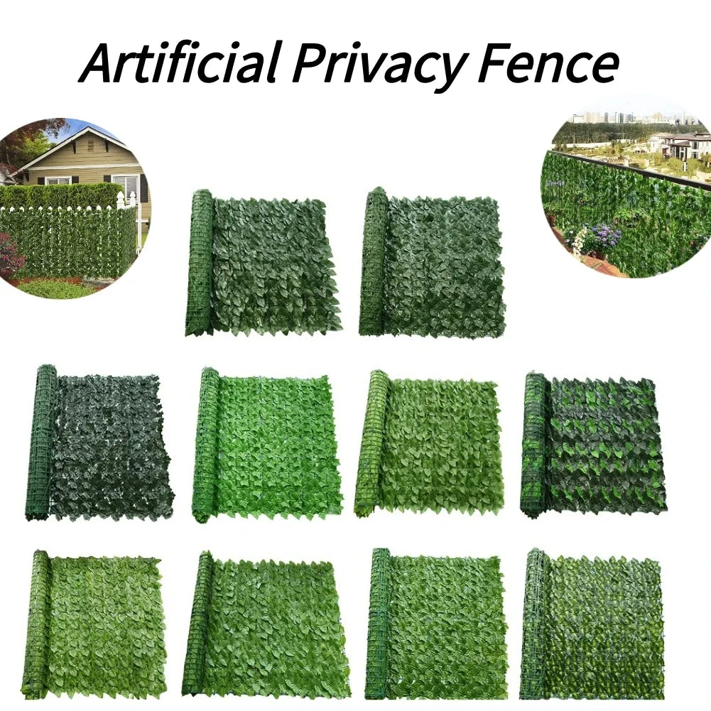 Rail Planter Faux Ivy Leaf Privacy Screen - Garden & Balcony Decor