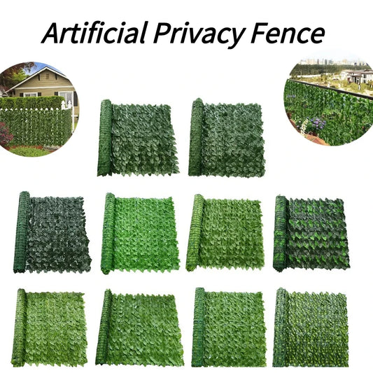 Rail Planter Faux Ivy Leaf Privacy Screen - Garden & Balcony Decor