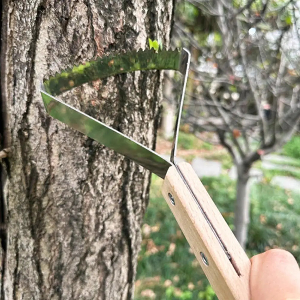 Manual Weeder Triangle Grass Scraper Tool Weeding Hand Tools Gardening Supplies with Wooden Handle for Garden Yard