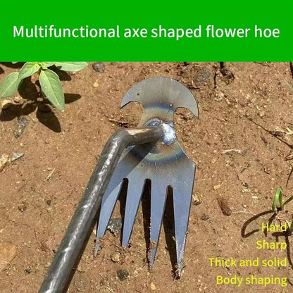 Steel Weed Puller: 4-Teeth Dual Weeder Tool
