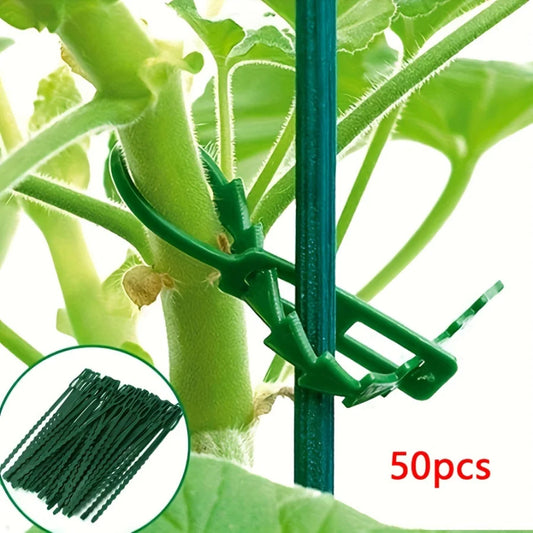 50pcs Adjustable Plant Cable Ties - Reusable Garden Support